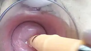 Japanese Milf Cervix Fucking with German real penis dildo and asian chopsticks