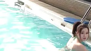 Tit fuck session begins wild Asian MILF bikini clad cumslut craves full creampie orgasm MILF