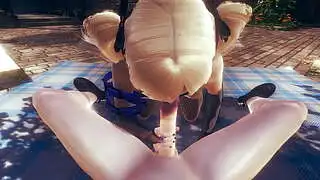 Genshin Impact Hentai - POV Fischl Blowjob and cum at her face - Japanese Asian Manga Anime Game Porn